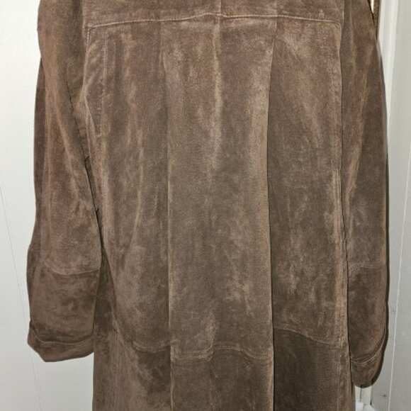 JACQUELINE FERRAR Brown Suede Shawl Collar Draped Jacket Ladies MEDIUM - Picture 6 of 6